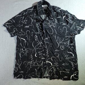 Urban Outfitter's Black Button Down Short Sleeve - Mens